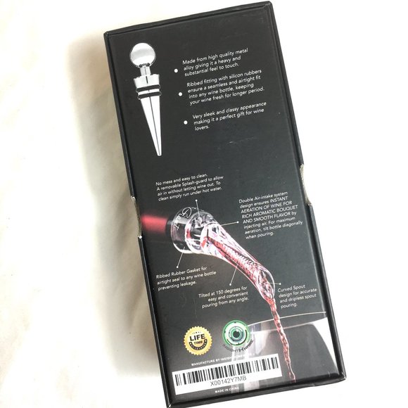 BAR GIANT Wine Aerator Pourer And Stoppe NWT - Picture 8 of 12